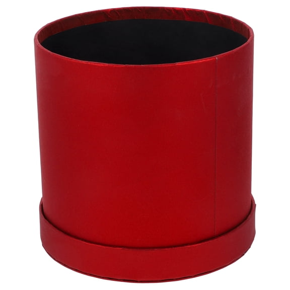 TABLZONE Red Cylindrical Flower Box for Floral Arrangements and Decorative Storage