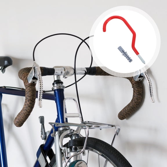 TABLZONE Garage Ceiling Bike Hanging Hooks Red Heavy Duty Screw in Utility Organizer