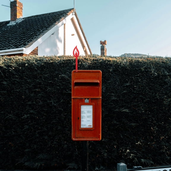 TABLZONE Decorative Mailbox Sign Iron Mailbox Flag Red Garden Decoration 1Pack