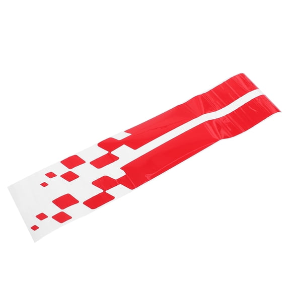 TABLZONE Durable Red PVC Car Sticker with Racing pe and Checkered Pattern for Vehicle Hood Decoration
