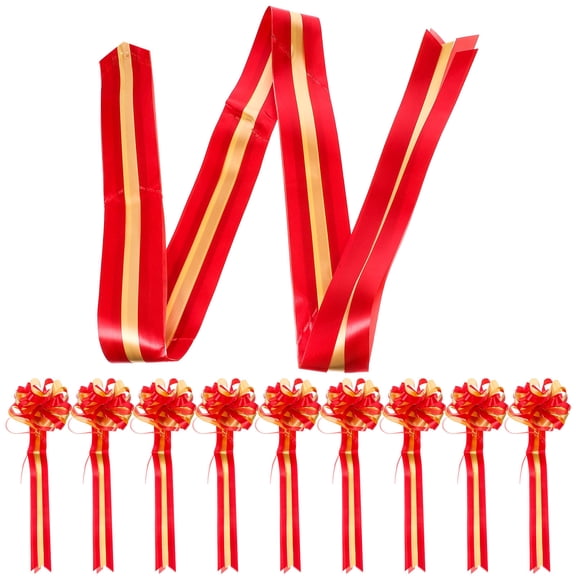 TABLZONE 10Pcs Red Car Pull Bow Knot for Wedding and Special Event Decor