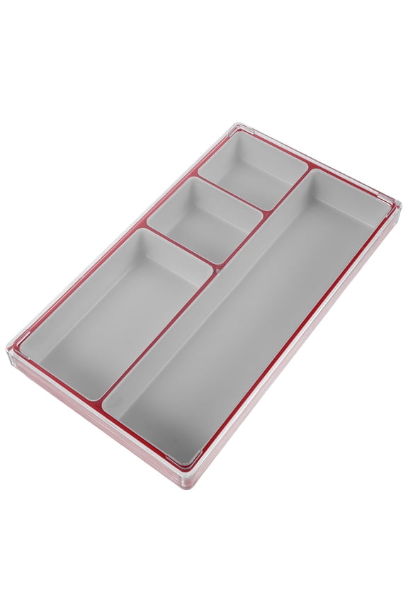 Red Watch Parts Container with Transparent Lid for Easy Access