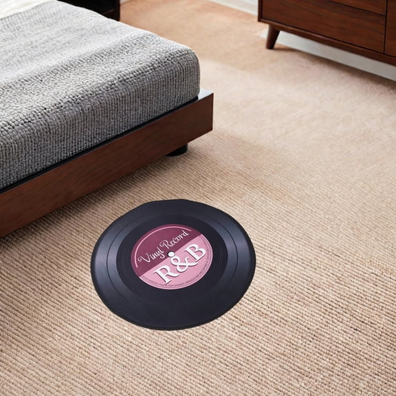 TABLZONE Red Vintage Round Rug with Anti Slip Backing for Bedroom Living Room Music Room