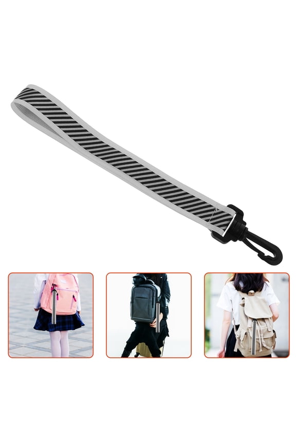 Dark Grey Reflective Keychain Pendant Lightweight Backpack Charm for Nighttime Safety and Visibility