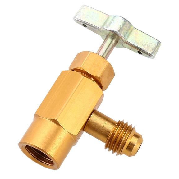 TABLZONE Refrigerant Can Tap Valve with 12 Thread Fits Cans Car Use Golden