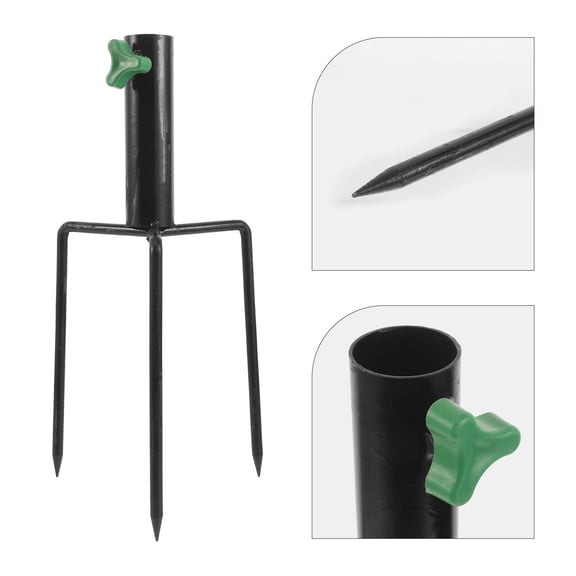 TABLZONE Removable in Ground Flagpole Anchor Stand with Metal Triangular Spike for Outdoor Flags