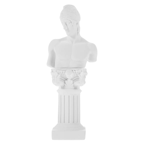 TABLZONE Resin Roman Column Figurine, Decorative Pedestal Sculpture Statue for Garden, Patio, Shelf and Indoor Home Decor, 1 Set