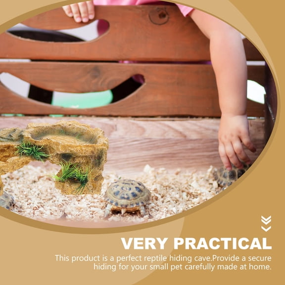 TABLZONE Resin Tortoise Habitat Accessory Khaki Turtle Basking Platform for Aquarium