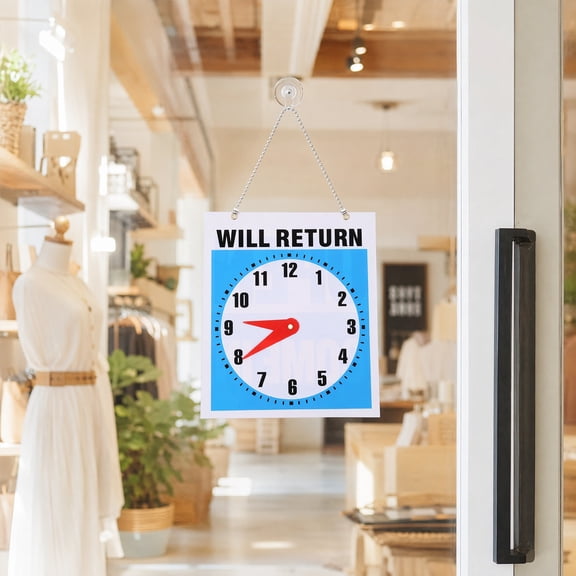 TABLZONE Clear Printing Will Return Sign Wall Decor in Assorted Colors, PVC Material for Home and Office Decoration