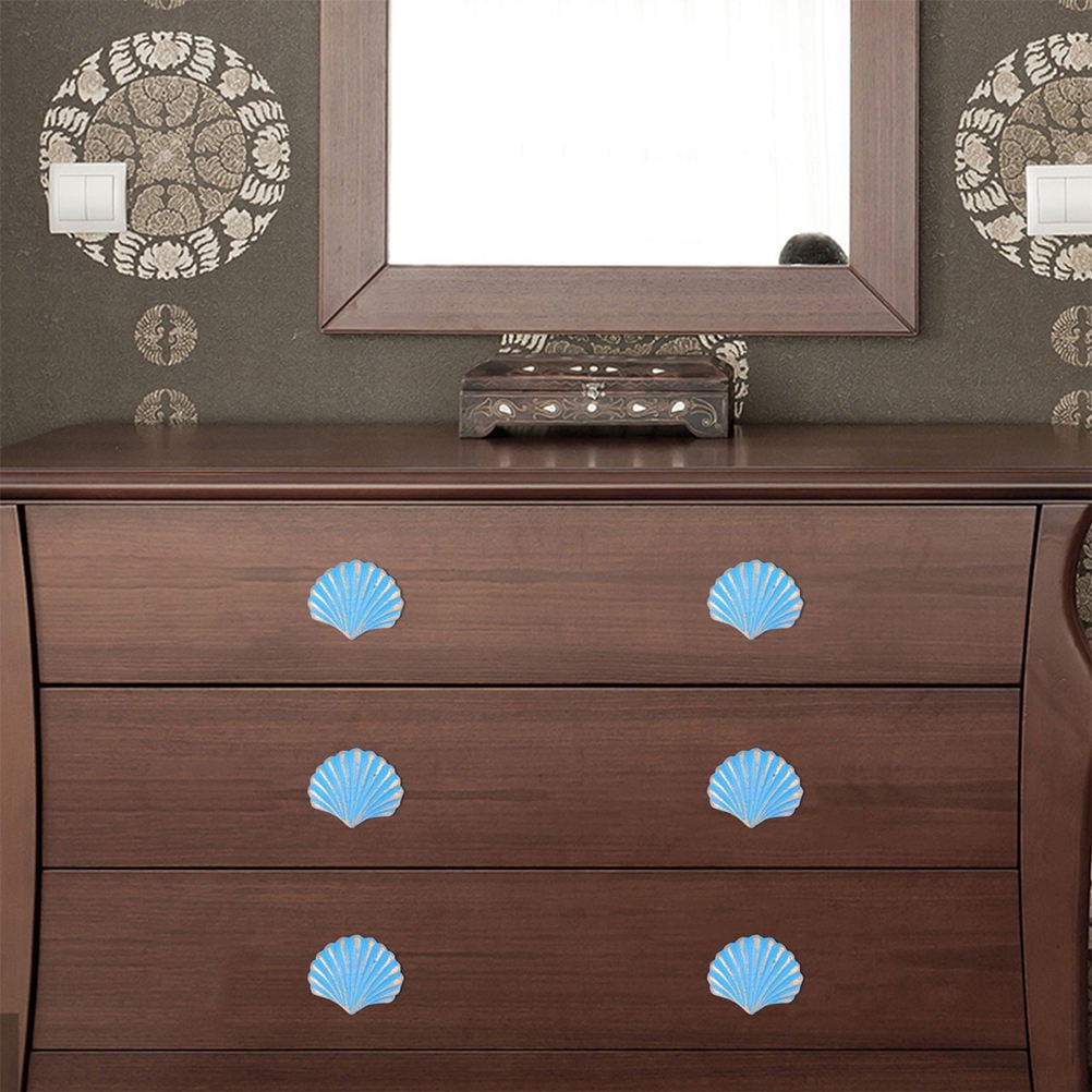 TABLZONE Retro Iron Cabinet Knobs Scallop Shape Good Corrosion ...