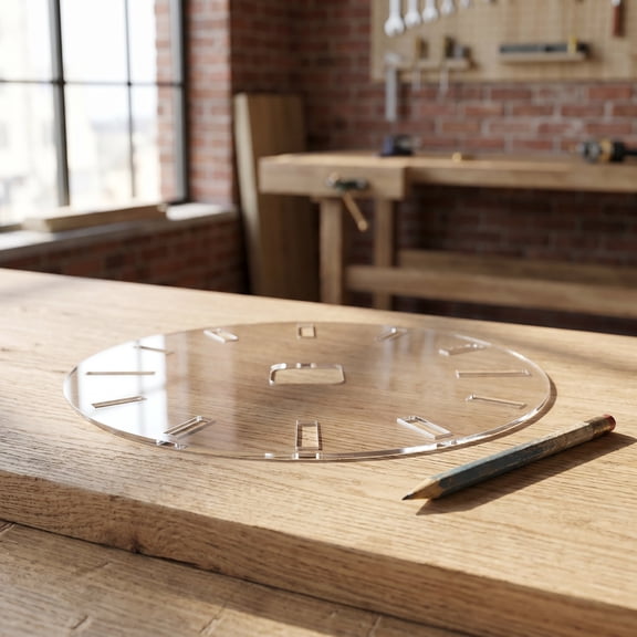 TABLZONE Clear Acrylic Clock Template for Router with Accurate Hole Placement for DIY Inlay