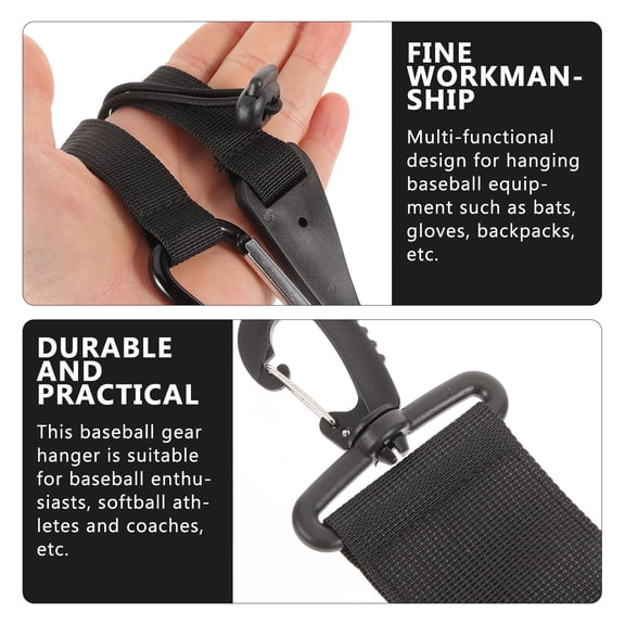 TABLZONE Reusable Baseball and Softball Equipment Hanger with High Strength Hook and Webbing Design