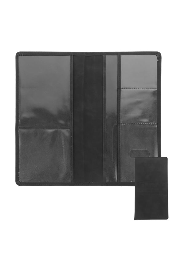 Black PU Car Registration and Insurance Card Holder Wallet for Safe Storage and Easy Access