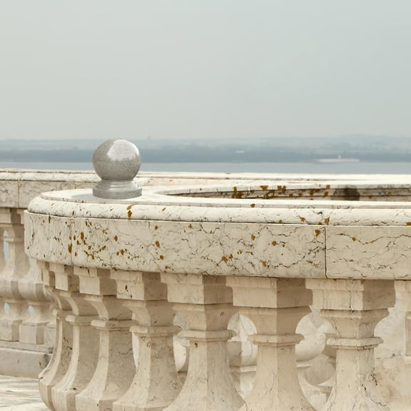 TABLZONE Beige Garden Fence Mold for Concrete DIY Roman Column Ball Decoration with Unique Creative Design