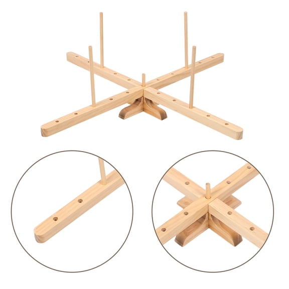 TABLZONE Wood Yarn Winder for Handcraft Enthusiasts in Khaki - Essential Yarn Holding Tool