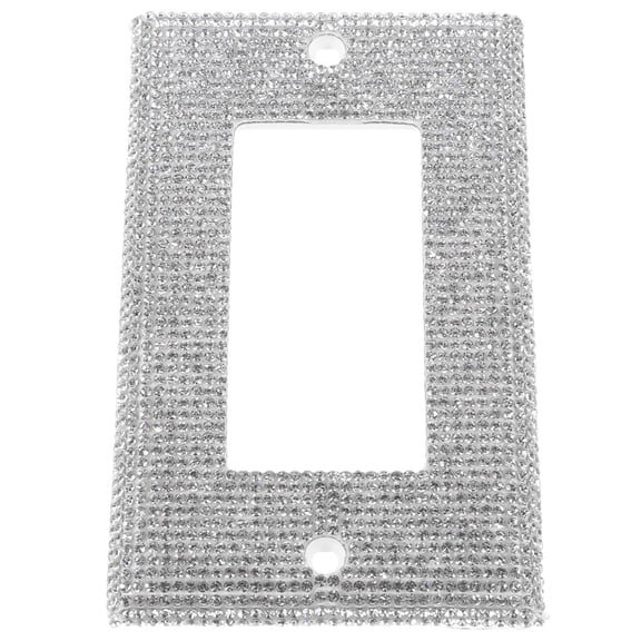 TABLZONE Rhinestone Plated Silver Light Cover Wall Plate Decorative Outlet Cover for Stylish Decor