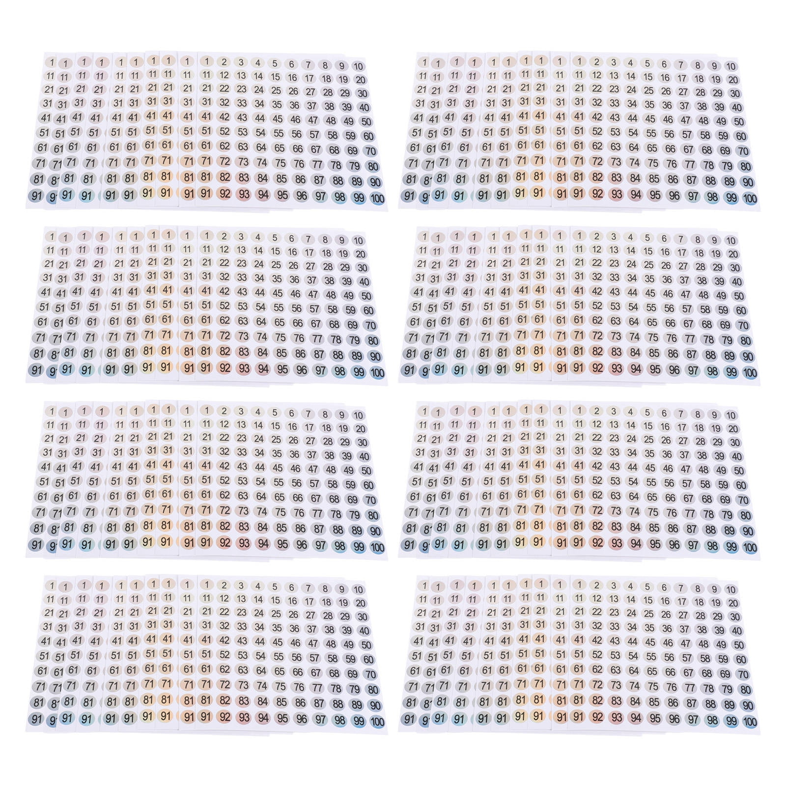 TABLZONE Round Number Stickers Multi Copperplate Self Adhesive for DIY ...