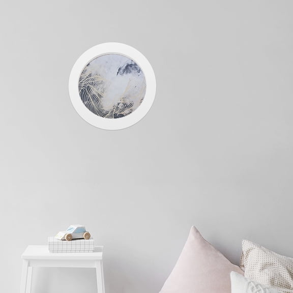 TABLZONE Vintage White Wooden Round Frame for Wall Hanging and Bedroom Decor