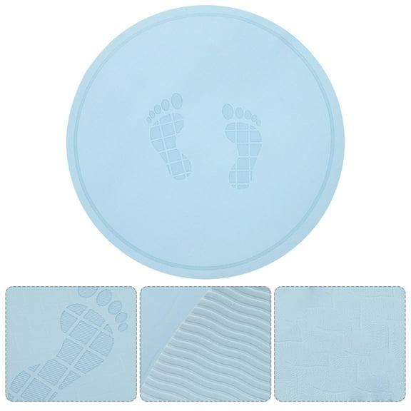 TABLZONE Round Exercise Mat Blue Tpe Non Slip Jump Rope Cushion for Home Workout