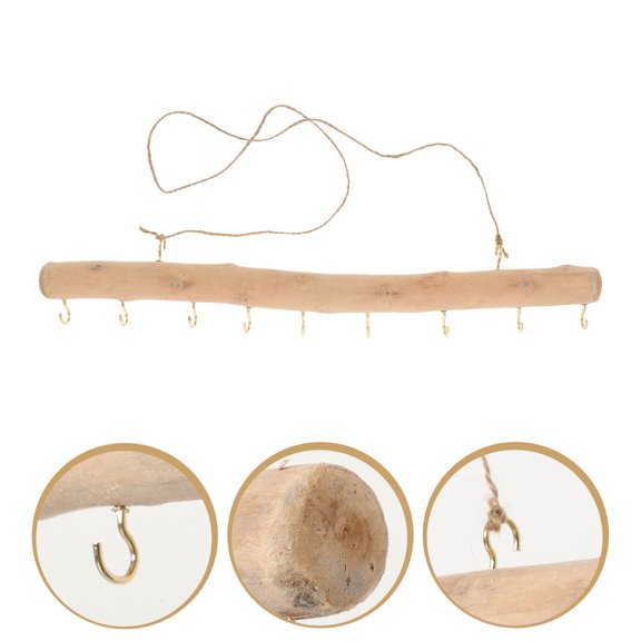 TABLZONE Rustic Wood Wall Hooks with Multi-Functional Branch Design, Heavy Duty Coat Hanger for Home Decor, 29.5 Inches