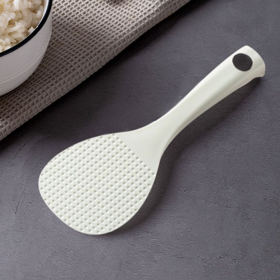 TABLZONE Safe White Plastic Rice Spatula with Comfortable Grip for Efficient Serving
