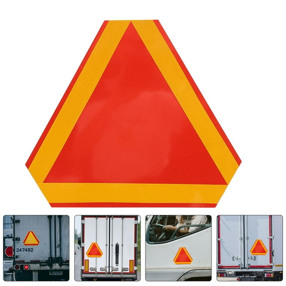 TABLZONE Warning Triangle Triangle Reflective Sign Yellow Border 1Pcs