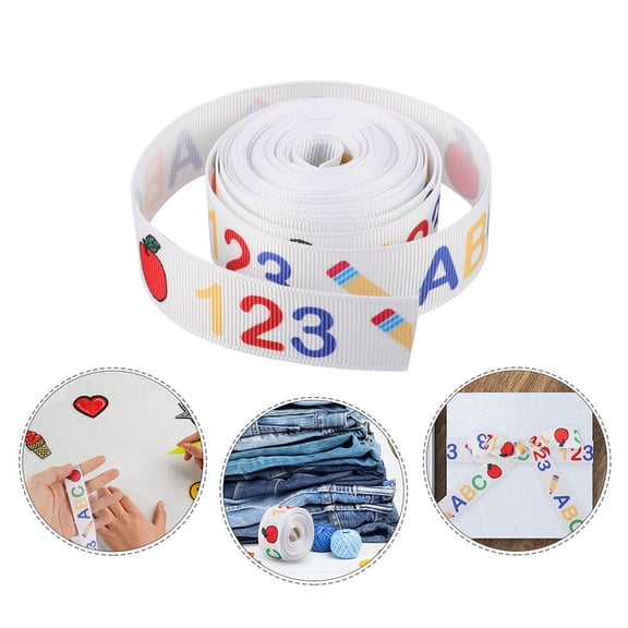 TABLZONE School Theme Satin Ribbon with Pencil Prints for Wrapping and Craft Projects