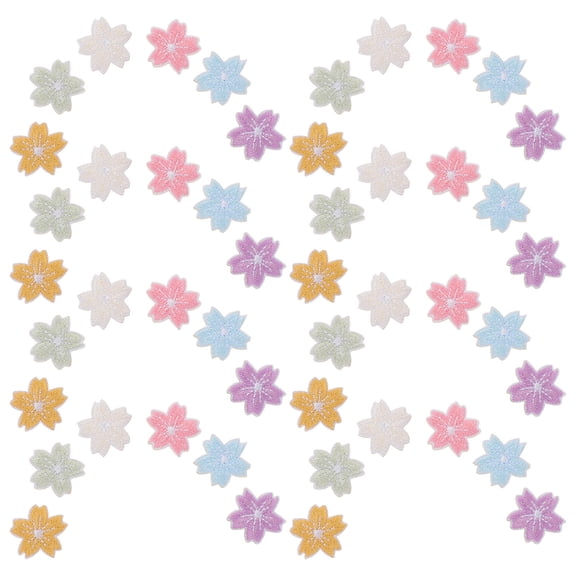 TABLZONE Self-Adhesive Cherry Blossom Patches for Crafts and Clothes Polyester 48Pcs