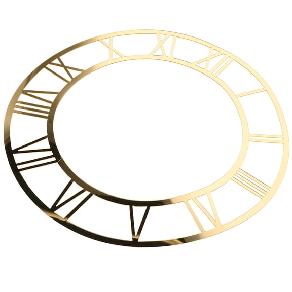 TABLZONE Self Adhesive Golden Mirror Clock Sticker with Roman Numerals for Wall Decoration