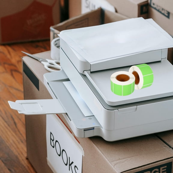 TABLZONE Printable Thermal Label Sticker Paper Roll in Green for Address Price and Label Printing