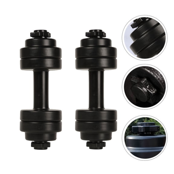 TABLZONE Set of 2 Water Filled Dumbbells for Athletes, Black PE Material, Safe and Comfortable Workout Weights