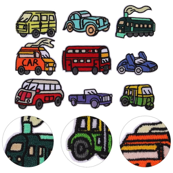 TABLZONE 9-Piece Small Fabric Patches in Assorted Colors for Clothing Repair, Decoration, and Applique Projects