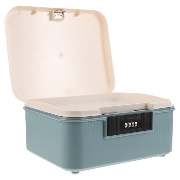 TABLZONE Blue Combination Lock Box for Storage with Privacy Protection and Spacious Interior
