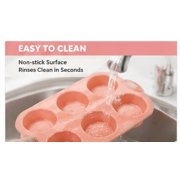 TABLZONE Silicone 6 Cup Muffin Pan Non Stick Baking Mold for Muffins Cupcakes and Desserts