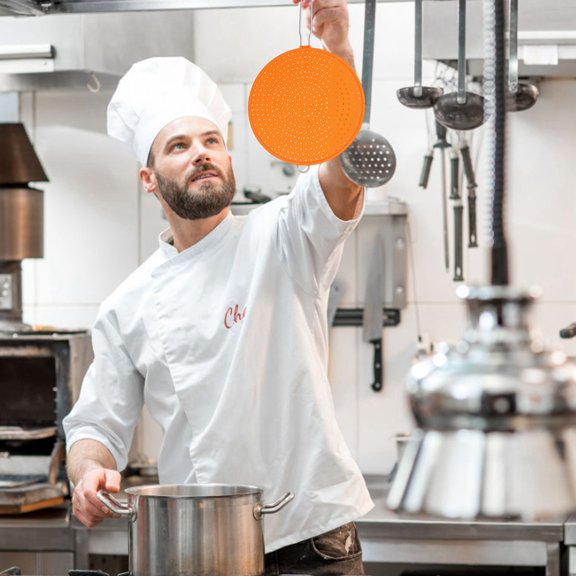 TABLZONE Silicone Oil Splatter Guard Orange Mesh Screen Pot Safeguard High Temperature Cooking Tool