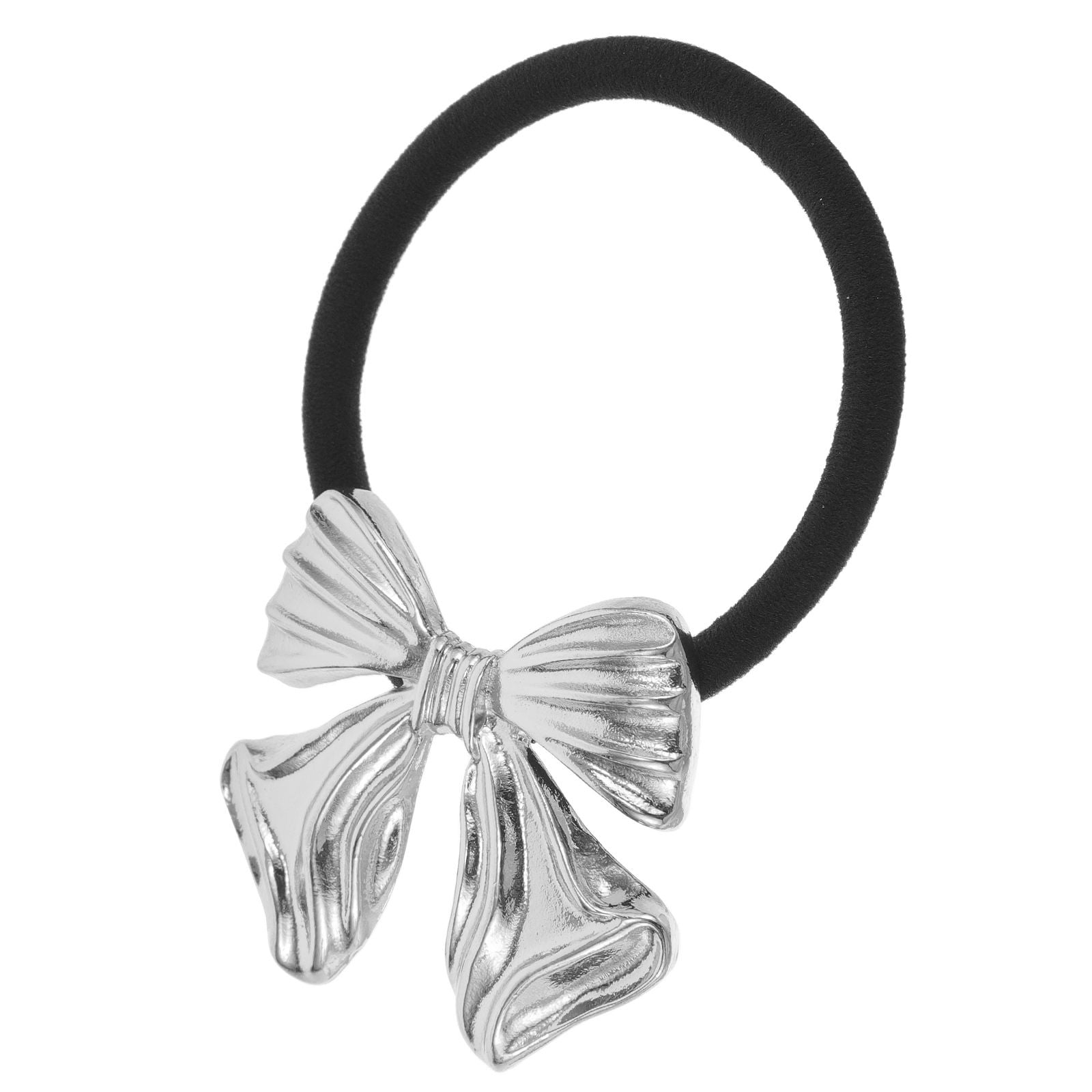 TABLZONE Metal Bow Hair Tie Elastic Ponytail Holder  display picture 1