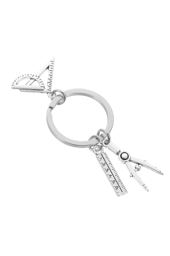 Silver Zinc Alloy Engineer Keychain for Decoration Perfect Teacher Pendant Size 3.5 x 1.5 Inches