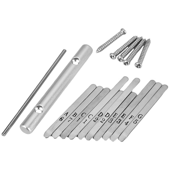 TABLZONE Alloy 10-Key Kalimba Thumb Piano Replacement Keys Set with Sound Accessories for Musical Instrument Repair