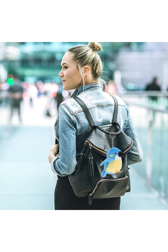 Bird Keychain Plush Parrot Keychain Sky-blue 1 Pcs