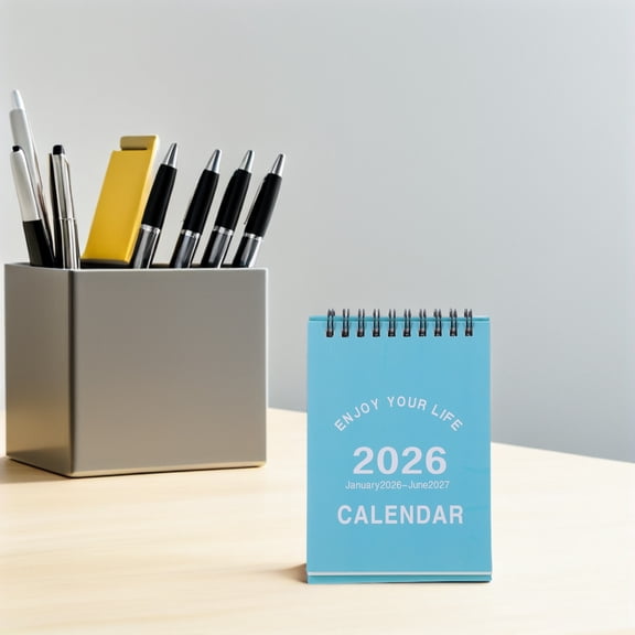 TABLZONE 2026 Tabletop Standing Calendar Green - Extended Planning, Organized Workspace