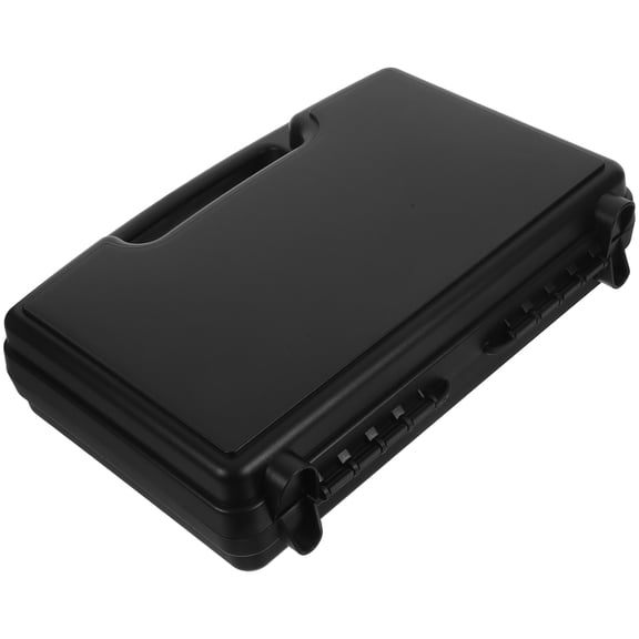 TABLZONE Small Hard Case with Foam Portable Tool Storage Box Black Plastic Carrying Organizer for Outdoor Use