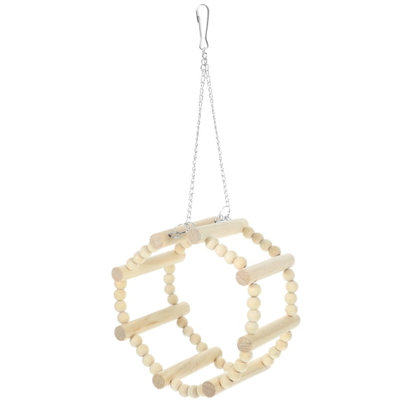 TABLZONE Parrot Rope Swing Parrot Bird Swing Toy Wood 1 Set