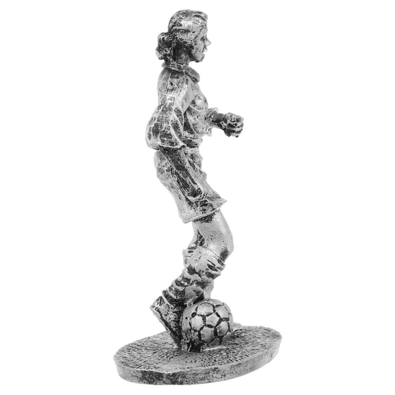TABLZONE Dark Grey Resin Player Sculpture Compact Size Desktop Ornament for Home Decoration