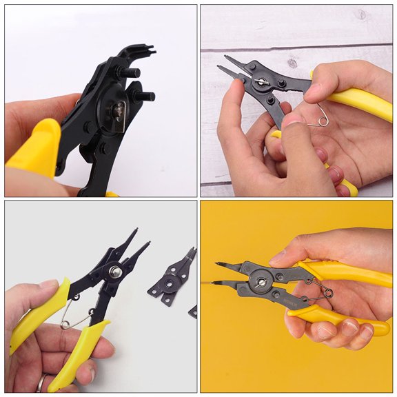 TABLZONE Snap Ring Pliers Kit Precision Spring Loaded for Internal External Rings 1Set