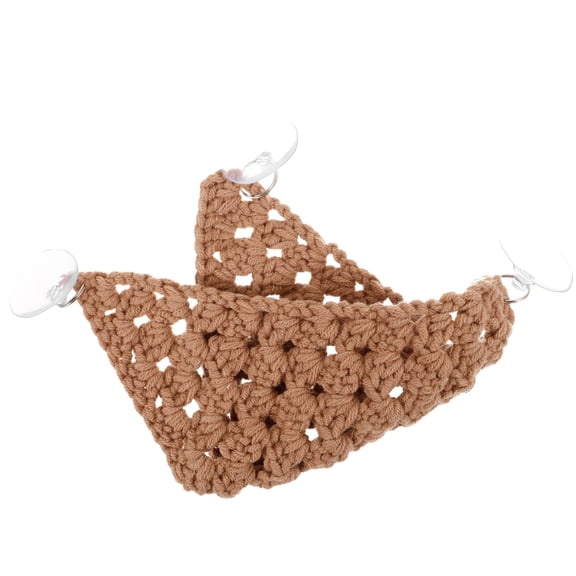 TABLZONE Brown Cotton Rope Reptile Hammock Lightweight Hanging Bed with Cups for Lizard Cage