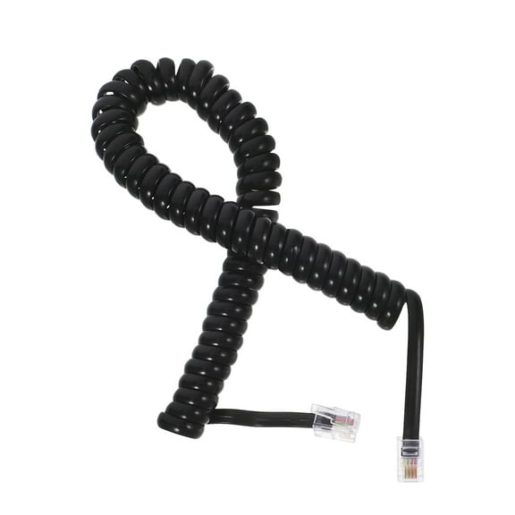 TABLZONE Durable Soft Black Telephone Line Cord with Pure Copper Core and Rj9 Connectors