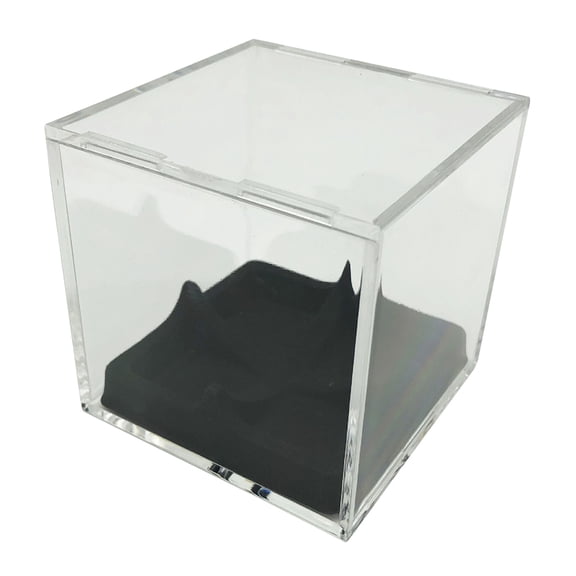 TABLZONE Softball Display Box with Base Transparent Black Plastic Stand for Displaying Memorabilia