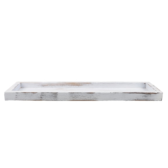 TABLZONE Space Saving Multi Color Wooden Serving Tray Rustic Long Narrow Centerpiece Platter