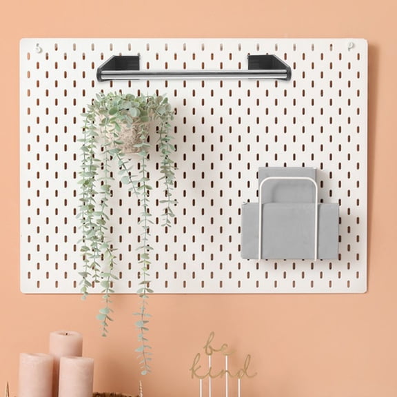 TABLZONE Space Saving Pegboard Wall Organizer with Towel Rack and Hanging Hooks for Versatile Storage