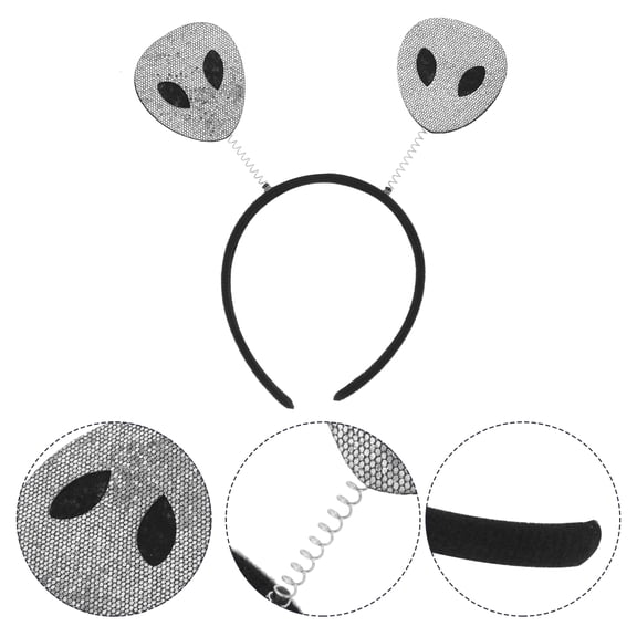 TABLZONE Space Theme Headband Plated Silver Antenna Costume Hair Accessory for Parties